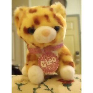 Justice Pet Shop Cleo Bengal Cat W Collar Cute Plush Stuffed Animal Toy Littlest